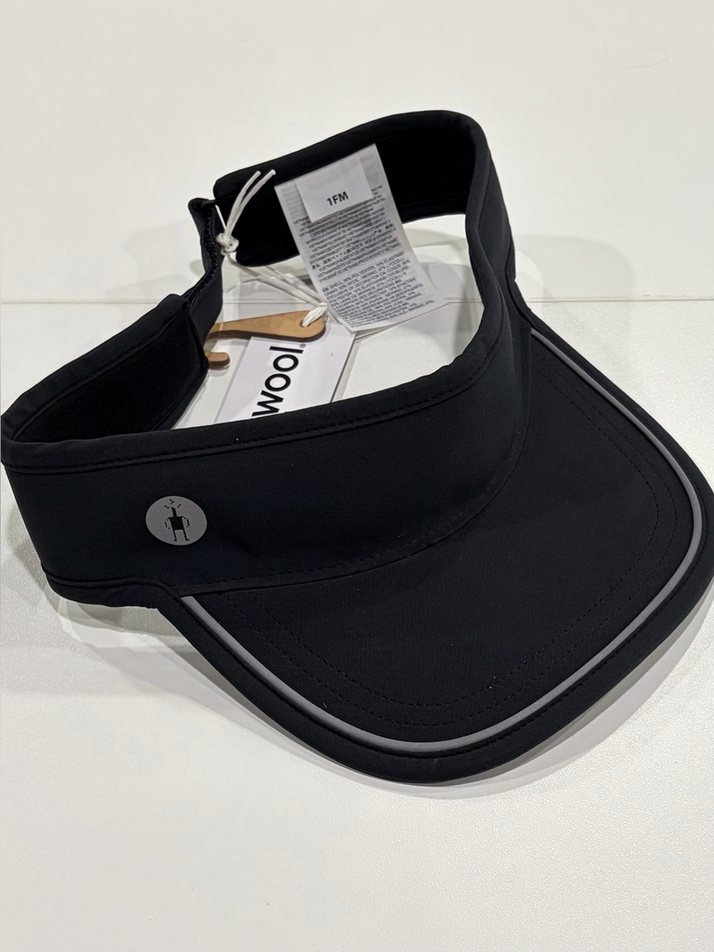 SmartWool Visor Adult Black NWT Stretch Woven Fabric Lightweight Velco Strap